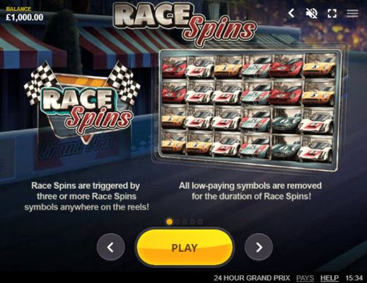 24 Hour Grand Prix :: Free Spins Rules