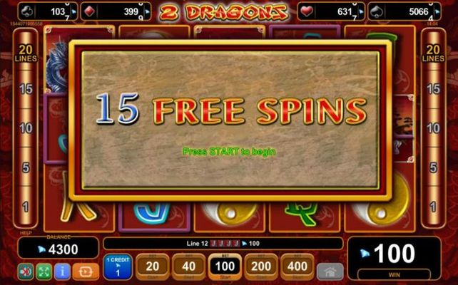 15 Free Spins awarded