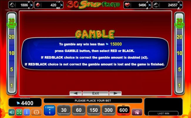 Gamble Feature Game Board