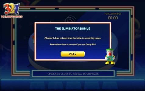 the eliminator bonus - choose 5 clues to keep from the table to reveal big prizes