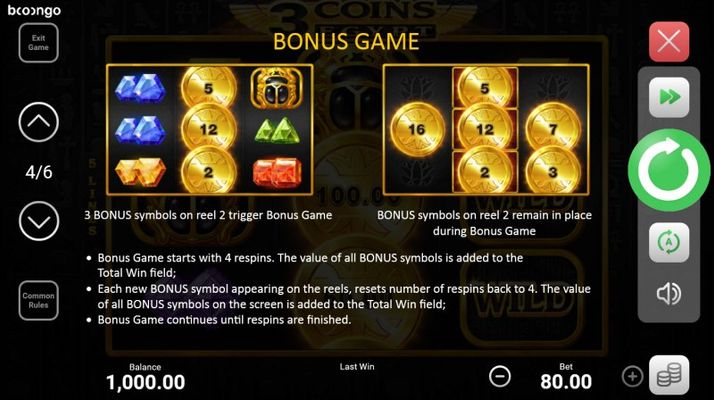 3 Coins Egypt Hold and Win :: Bonus Game