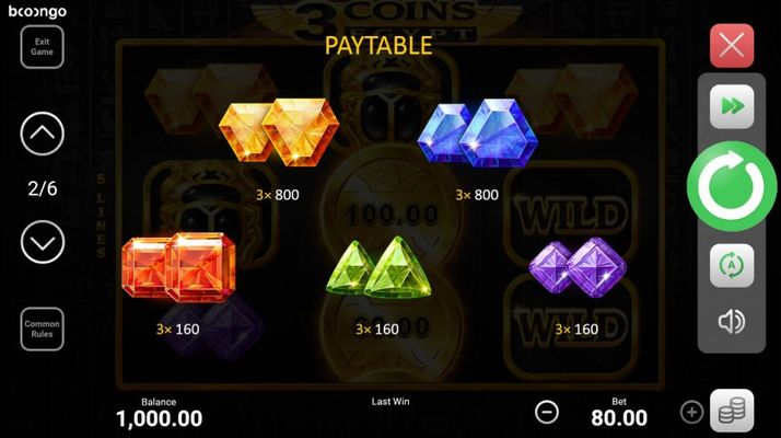 Paytable - Low Value Symbols