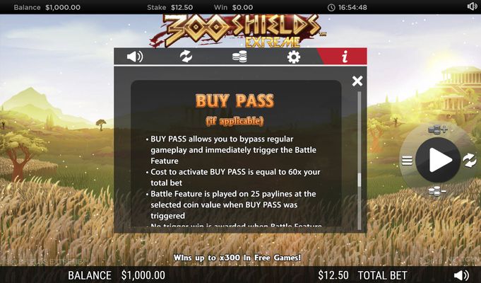 300 Shields Extreme :: Buy Pass Feature