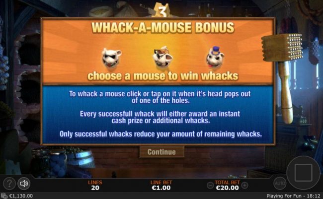 Whack-A-Mouse Feature triggered