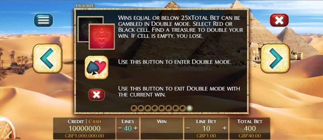 Double-Up Feature is available after any winning spin.