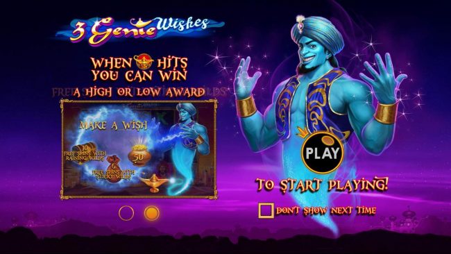 When Magic Lamp hits, you can winFree Spins,  a high or low award