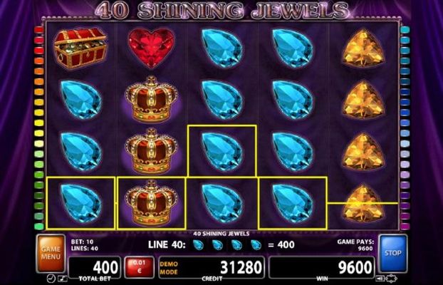 A 9600 credit big win is triggered by multiple winning paylines.