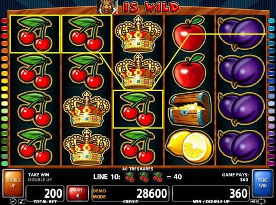 Cherry symbols form multiple winning paylines leading to a 360 credit payout.