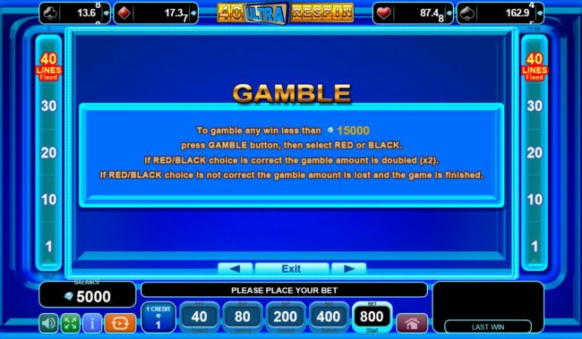 Gamble Feature Rules