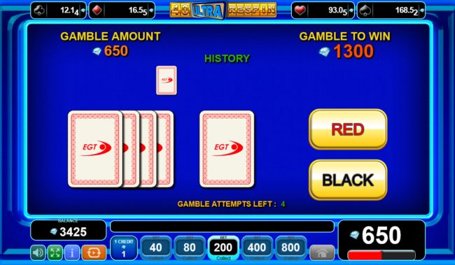 Red or Black Gamble feature