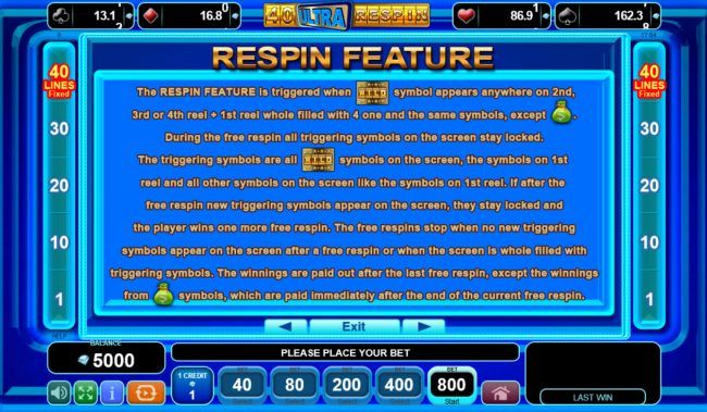 Respins Feature Rules