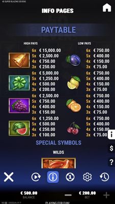 Paytable