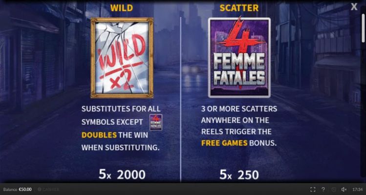 4 Femme Fatales :: Wild and Scatter Rules
