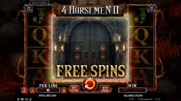 4 Horsemen II :: Scatter symbols triggers the free spins feature