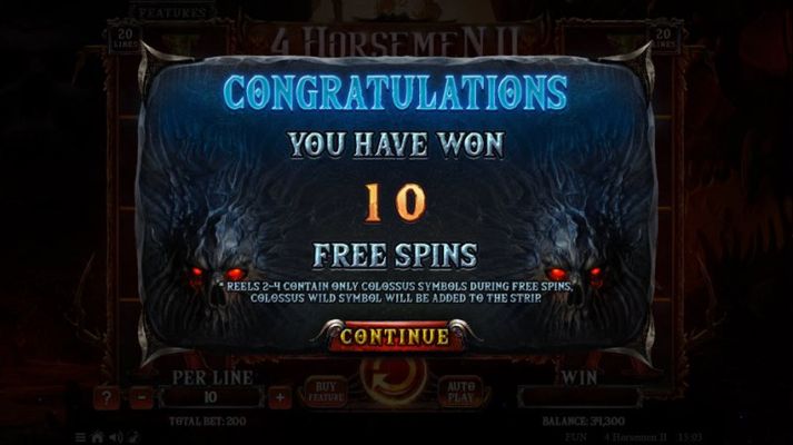 4 Horsemen II :: 10 Free Spins Awarded