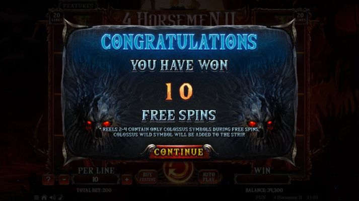 10 Free Spins Awarded