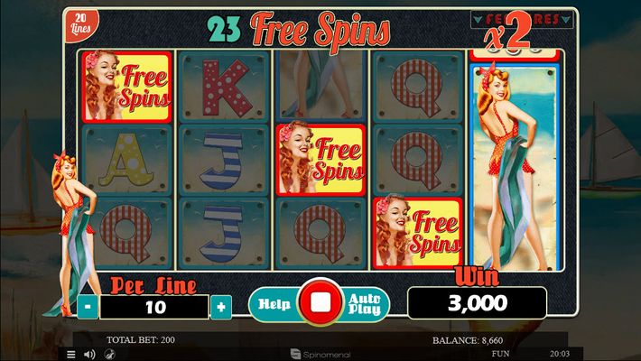4 Lucky Pin-Ups :: Additional free spins awarded