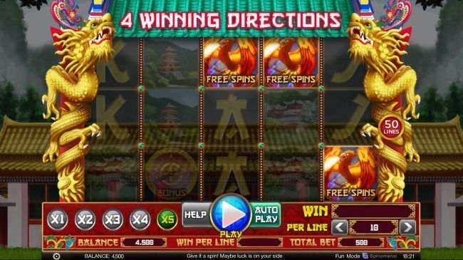 Free Spins feature activated