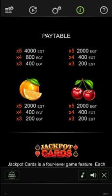 Low Value Symbols Paytable