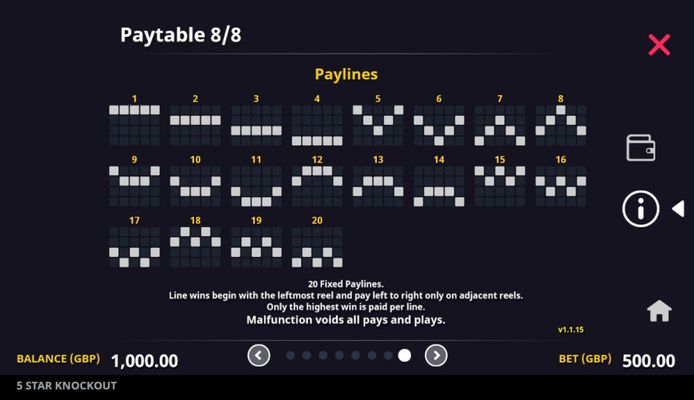 Paylines 1-20