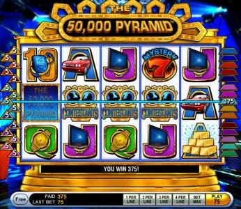 four of a kind triggers a 375 coin big win jackpot