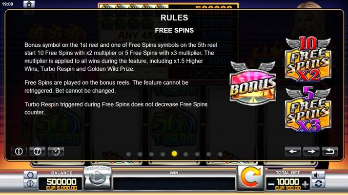 5G Turbo :: Free Spins Rules