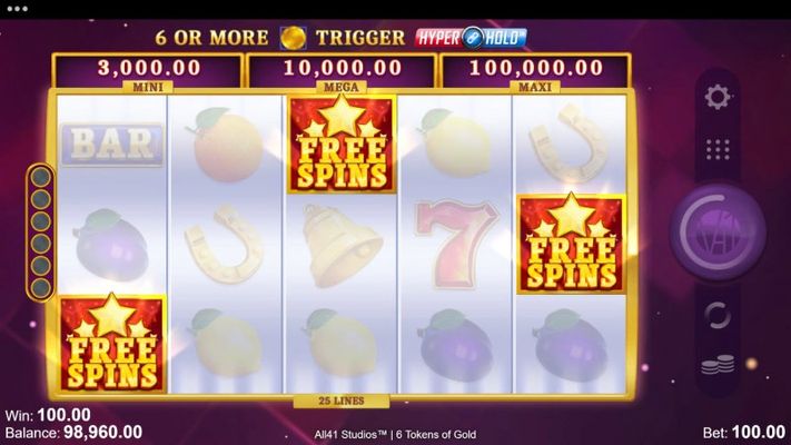 Scatter symbols triggers the free spins bonus feature