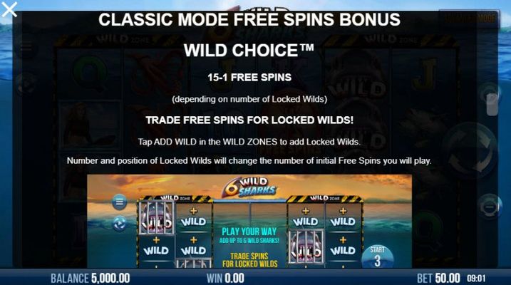 6 Wild Sharks :: Free Spins Rules