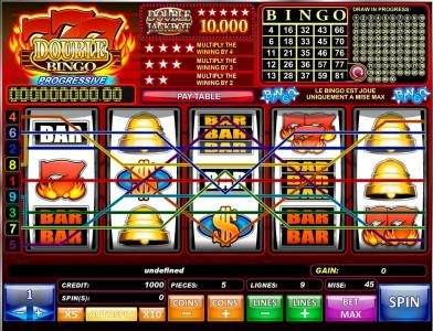 a progressive video slot game featuring five reels and eight paylines