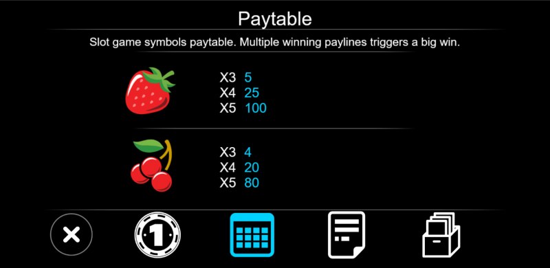Paytable - Low Value Symbols