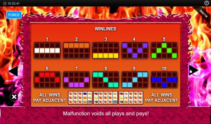 Paylines 1-10