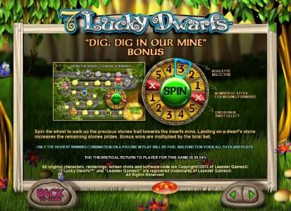 how to play the dig, dig in our mine bonus feature