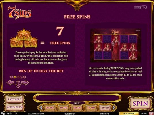 Three Pandora box scatter symbols pay 2x and award 7 free spins.