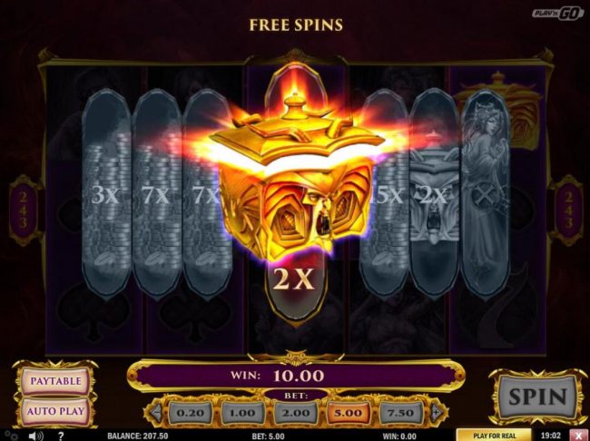 Pandora box triggers free spins feature
