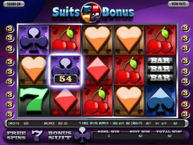 Every bonus suit that occurs during the free spins will be paid equal to your initial bet