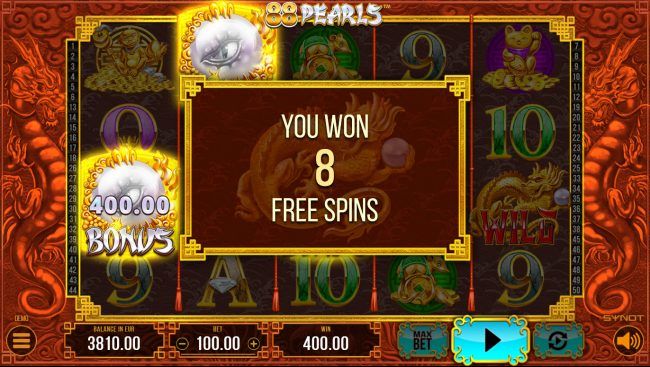 8 Free Spins Awarded