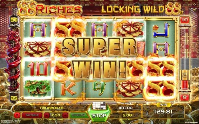 A super win triggered during the free games feature