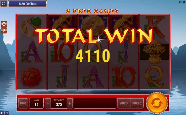 Free Games pays a whopping 4110 coins for an awesome win.