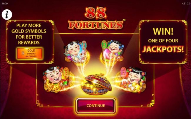 Play more gold symbols for better rewards. Win one of four jackpots!