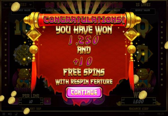 10 Free Spins Awarded