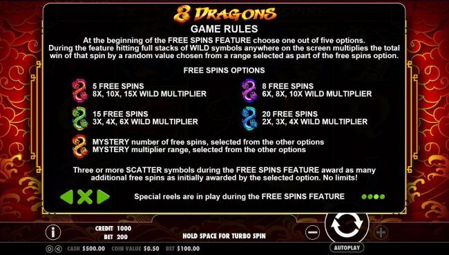 Free Spins Feature Rules