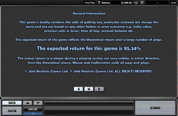 General Game Rules - The theoretical average return to player (RTP) is 95.34%.