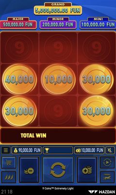 Gameplay ends when no addtional symbols appear at the end of 3 spins