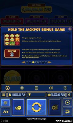 Hold the Jackpot Bonus Game