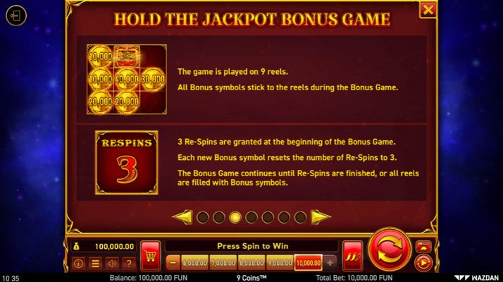 Hold the Jackpot Bonus Game