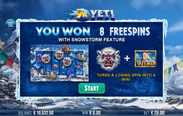 8 Free Spins Awarded