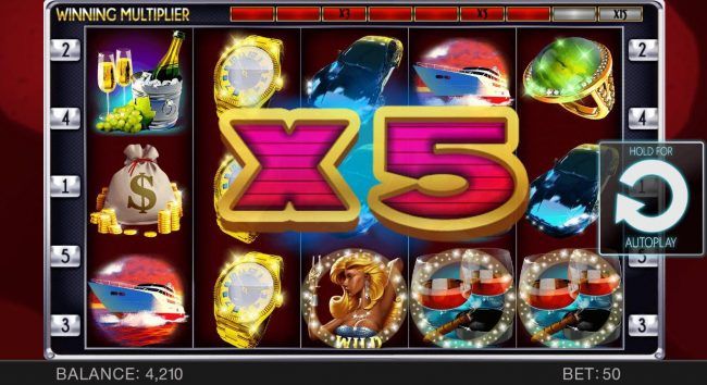 X5 multiplier triggers a big win