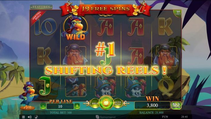 Shifting Reels feature activated after every winning combination