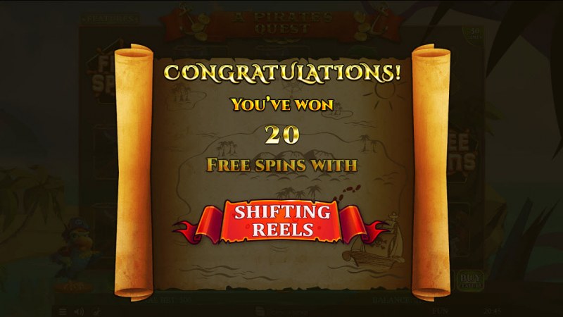 20 Free Spins Awarded