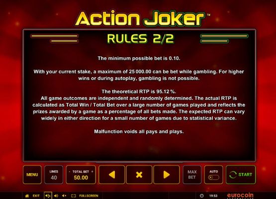 Action Joker :: General Game Rules
